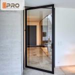Energy Efficient Aluminum Pivot Doors Swing Open Style With Tempered Glass Glass