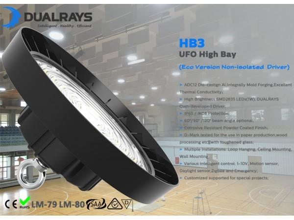 Good Heat Dissipation UFO High Bay Light Bell 100W 140LPW IP65 50000 Hours Life