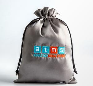 Wholesale Customized Fabric Drawstring Gift Bags Customized Drawstring Gift Silk Satin Pouch Hair Extension Packaging Gray Satin from china suppliers