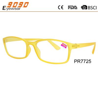 New arrival and hot sale plastic reading glasses with candy color,plastic hinge