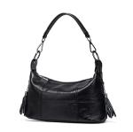 Single Shoulder Bags Cowhide Handbags Real Cow Leather Bag with Tassel Puller