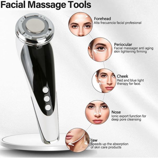 LED Microcurrent Face Lift Machine Hot Cold Red Light Photon Beauty Device Wrinkle Remover