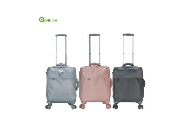 Nylon Cabin trolley Lightweight Luggage Bag with one front big pocket For Short