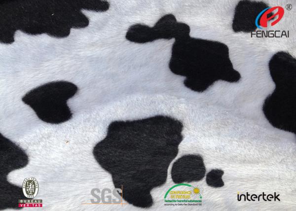 Quality Black And White Shiny Velvet Cloth Material , Brushed Poly Velvet Fabric 150CM Width for sale