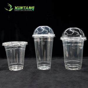 Wholesale Milkshakes Compostable PLA Cups , 12oz 117mm Biodegradable Smoothie Cups With Lids from china suppliers