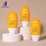 Flat Round Squeeze Bottle 50ml Sunscreen Container Cosmetic With PE Collar And