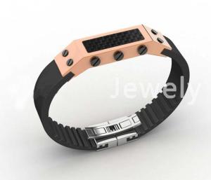 Wholesale Top Quality Europe Fashion Stainless Steel Genuine Leather Silicone Bangle Bracelet ADB242 from china suppliers