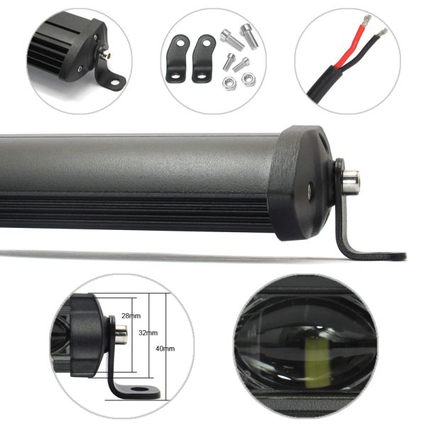 20 Inch 90W Led Light Bar Super Slim Single Row Off Road Led Bar for Car Trailer Trucks Boat SUV ATV 4x4 Offroad Jeep
