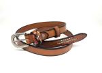 Width 2.3cm Women's Alloy Buckle Belt Silk Printing Logo