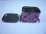 Portable Lunch Metal Tin Box Two Handles Pink Thickness 0.23mm
