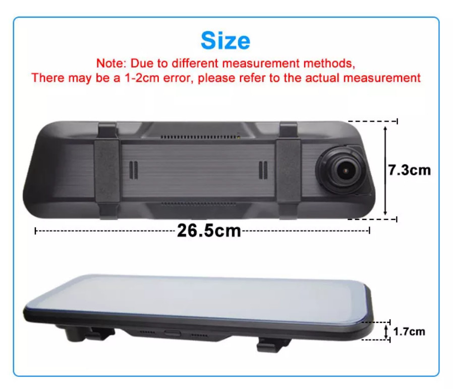 9.66 Inch Touchscreen 4G Car DVR Camera Video Recorder