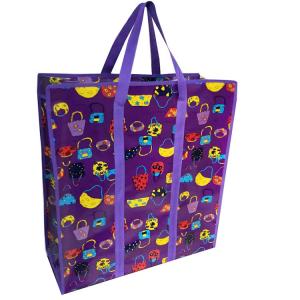 China Zipper Top Reusable Pp Non Woven Grocery Shopping Bags With Handles on sale