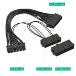 ATX 24 Pin Male 1 To 3 Ports Female Power Supply PSU Splitter Cable One To Two,