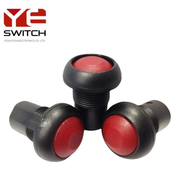 24VDC Waterproof Momentary Push Button Self Lock Interlock Push Button Switch Red Cap