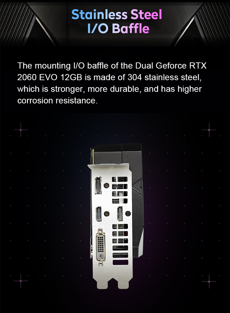 Fan Cooler RTX 2060 Graphics Card PCIE 3.0 12GB GDDR6 DUAL-RTX2060-12G-EVO