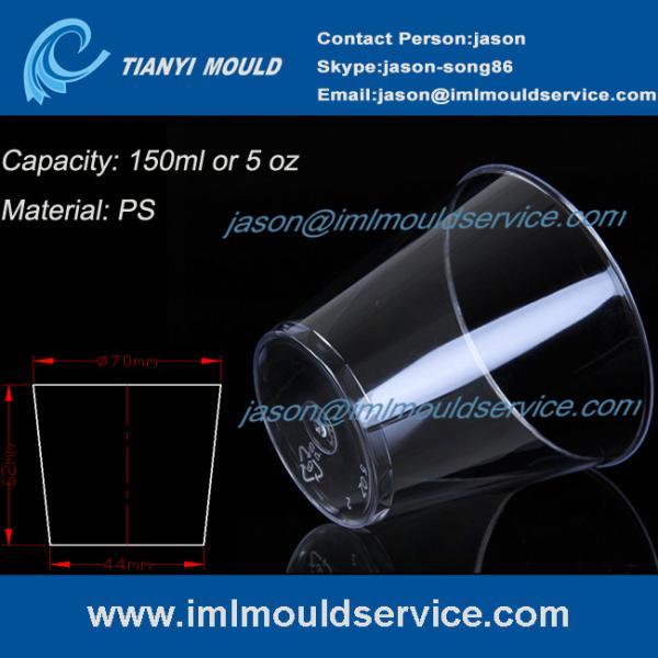 provide custom clear 150ml thin wall round PS plastic disposable ice cream cups