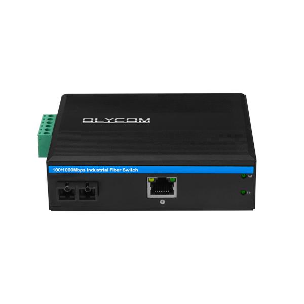 SC Connector 60km Transmission Industrial Ethernet Media Converter Duel Fiber To