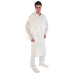 Wholesale PE Disposable Full Sleeve Lab Coat Customized Design For Electronics Factory / Food Factory from china suppliers