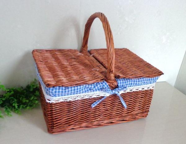 Handmade Natural Willow Wicker Picnic Basket Cheap Lunch Bags Hot sale products