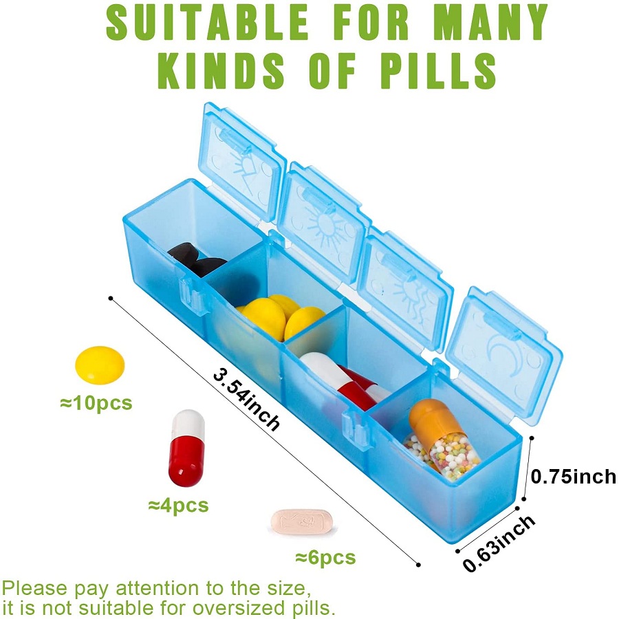 Hot Selling Electronic Smart Box Medicine Case 7Day 4 Times A Day Weekly Pill Dispenser Four groups of reminder alarms