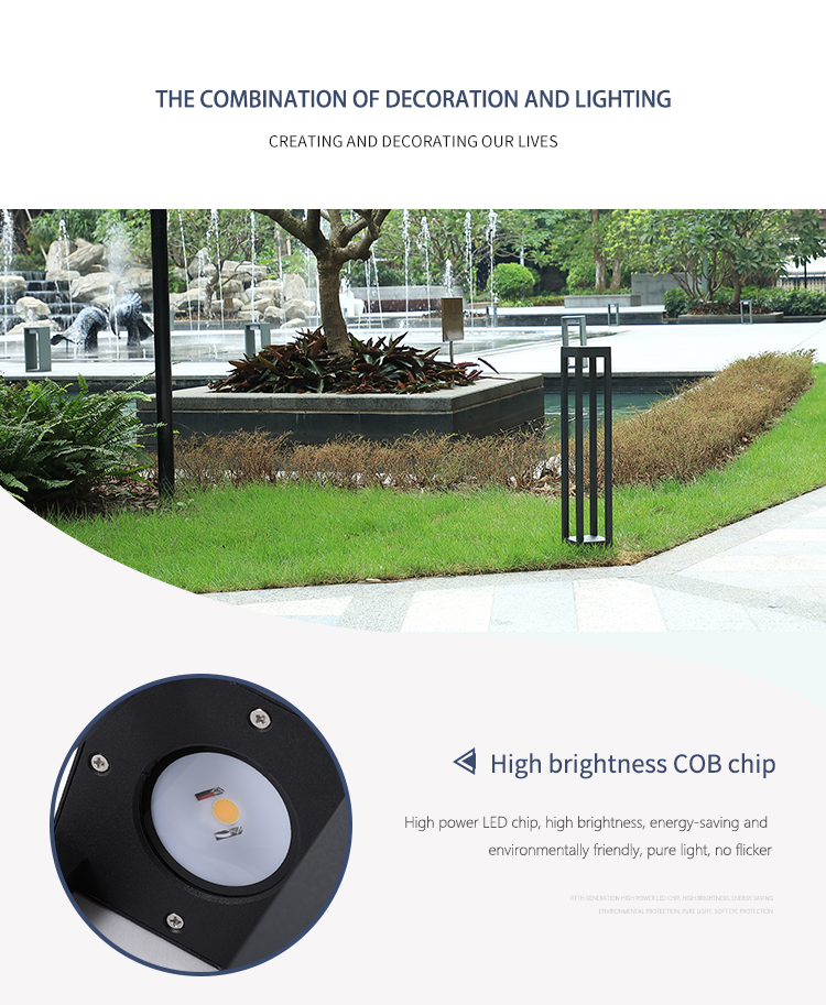 50000 Hour Working Lifetime Solar Motion Sensor Lawn Garden Lamps with Dimmer Support