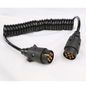 Wholesale Curly Coiled Electrical Cable 12v N Type 7 Pole Spiral Coil With Nylon Plug from china suppliers