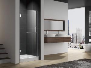 Wholesale Pivot shower door with stainless steel 304 hinge and knob,3/8 inches clear tempered glass from china suppliers