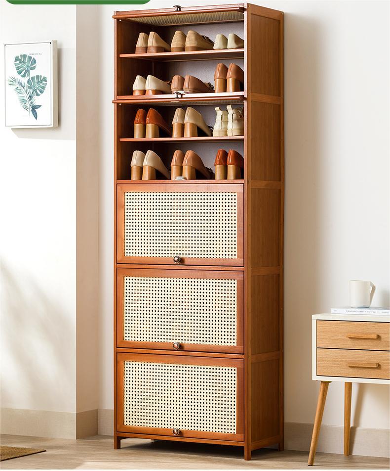 Bamboo 5 Tier Wooden Shoe Rack Storage Organizer Furniture