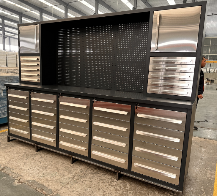40 Drawers Stainless Steel Workbench Tool Storage Box Ideal for Garage Organization
