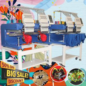 Wholesale 10 year free service guaranteed 1200 spm high speed 400*500mm 15 needles industrial two head embroidery hat machine from china suppliers