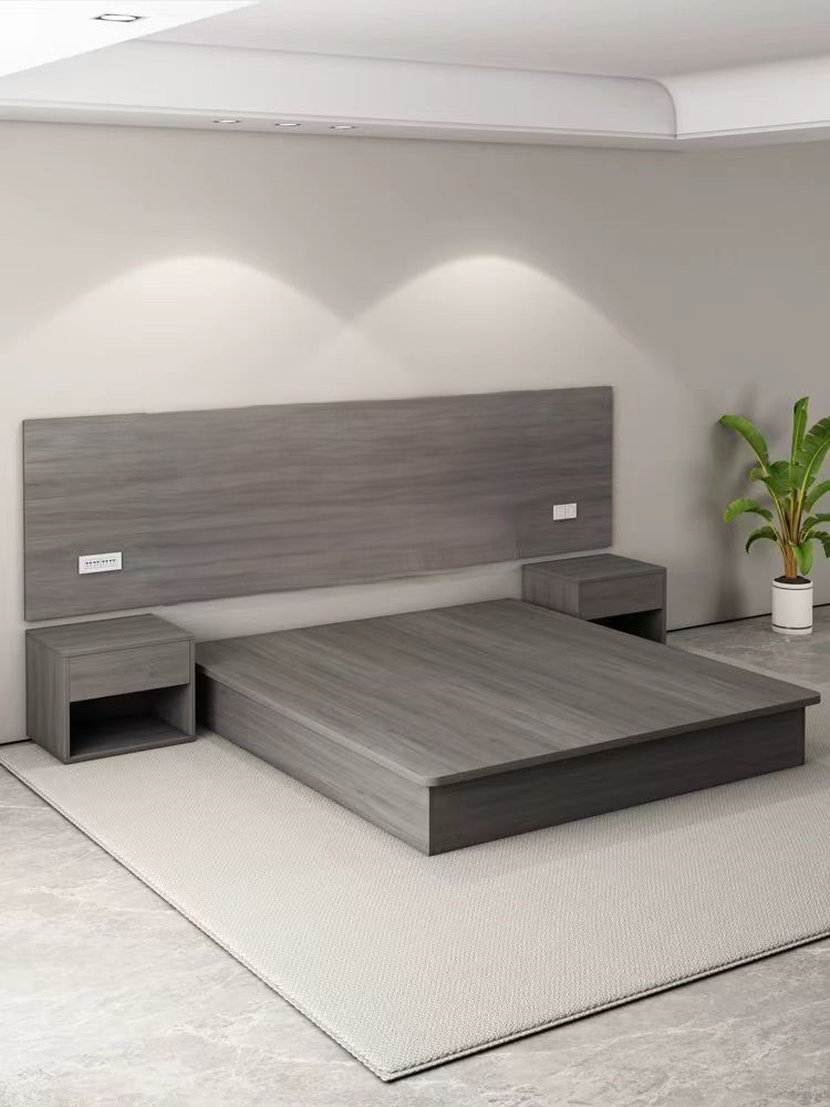 Modern Star Hotel Bedroom Wooden Furniture Finish Customization Project