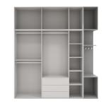 Multi Functional Wood Panel Furniture Bedroom Grey Clothes Closet Custom Size