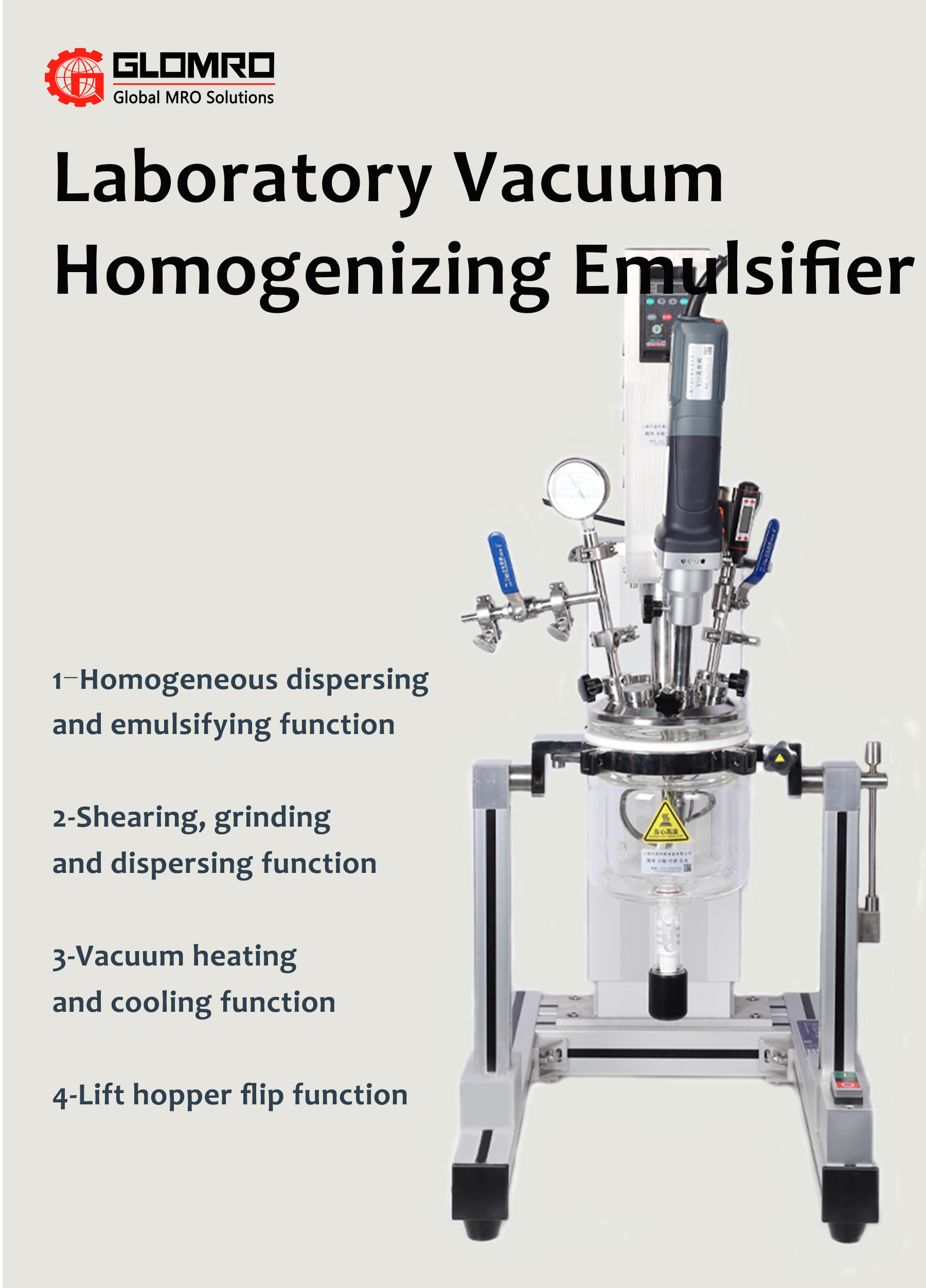 BAXIT 5L Vacuum Cream Emulsifying Mixer In Laboratory Emulsifier Homogenizing