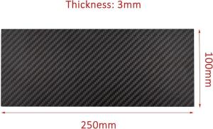 Wholesale Carbon Fiber Sheet 3MM Thickness 100X250mm 3K Matte Surface Carbon Fiber Plate Board from china suppliers