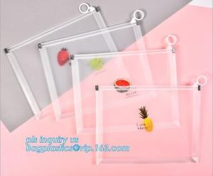 Wholesale Custom Packaging Clear PVC Jelly Bag with Plastic Slider Ziplock PVC Storage Cosmetics Packing Bag, white logo small pla from china suppliers