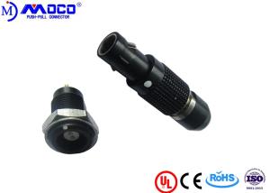 Wholesale 2 Pin Circular Push Pull Connectors , Circular Metal Connectors With Black Chrome Plated Brass from china suppliers