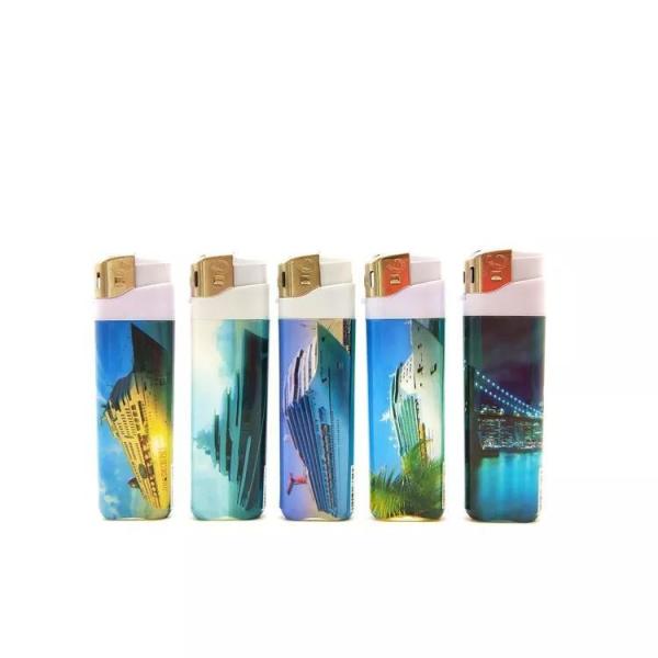 Plastic Rechargeable Butane Gas Electric Lighter with PVC Shrink Logo and