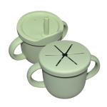 100% Silicone Sippy Cup Eco Friendly BPA Free Baby Snack Cup Customized Sizes