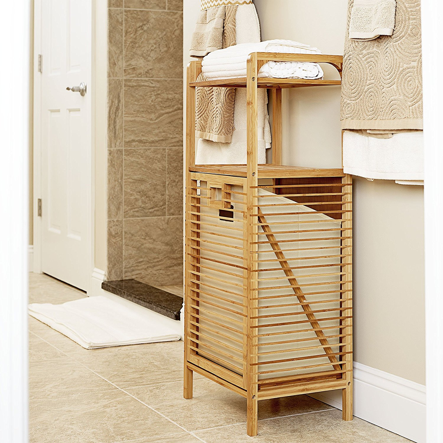 Natural Bamboo Laundry Basket Storage Bin Hamper Dirty Clothes