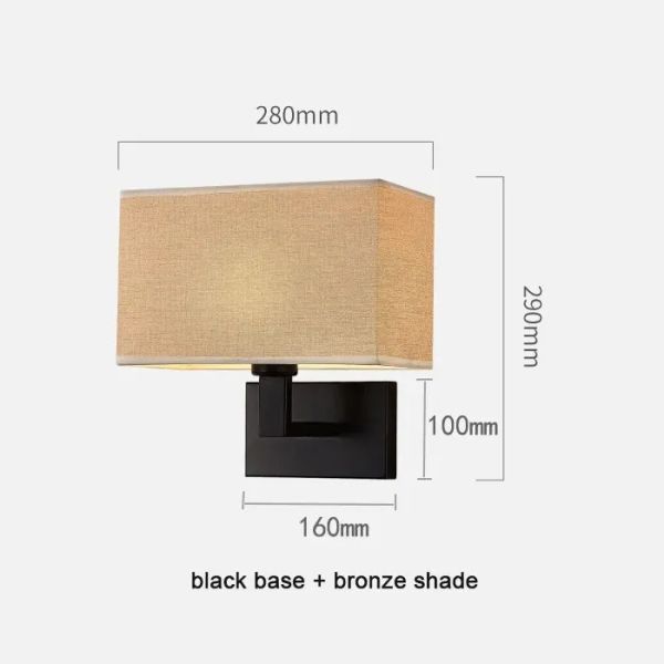 USB Wall Lights with Switch Rectangle White Yellow Fabric mirror front light(WH-MR-95)