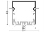 50*50mm Extrusion PCB Recessed Aluminum LED Profile