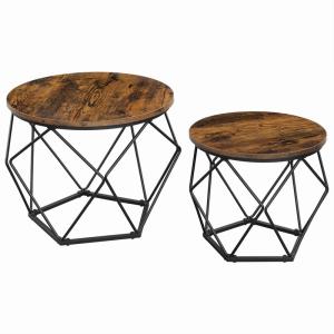 Wholesale Big Antique Nested Walnut Wood And Metal Coffee Table from china suppliers