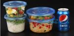 550ml Microwavable Plastic Disposable Food Packaging Container Rice Bowls For