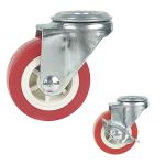 2.5 Inch Soft Wheels Swivel Head Light Duty PVC Casters Bolt Hole Side