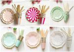 Paper Cups And Plates Set Festival Party Decorations With Hot Stamping Foil