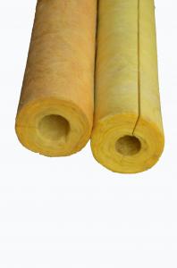 China Rigid Glass Wool Pipe Insulation 64 Kg/m3 , High Temperature Pipe Insulation on sale