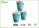Insulated Blue Drink 12 Oz Paper Cups For Fast Food Restaurant , Party