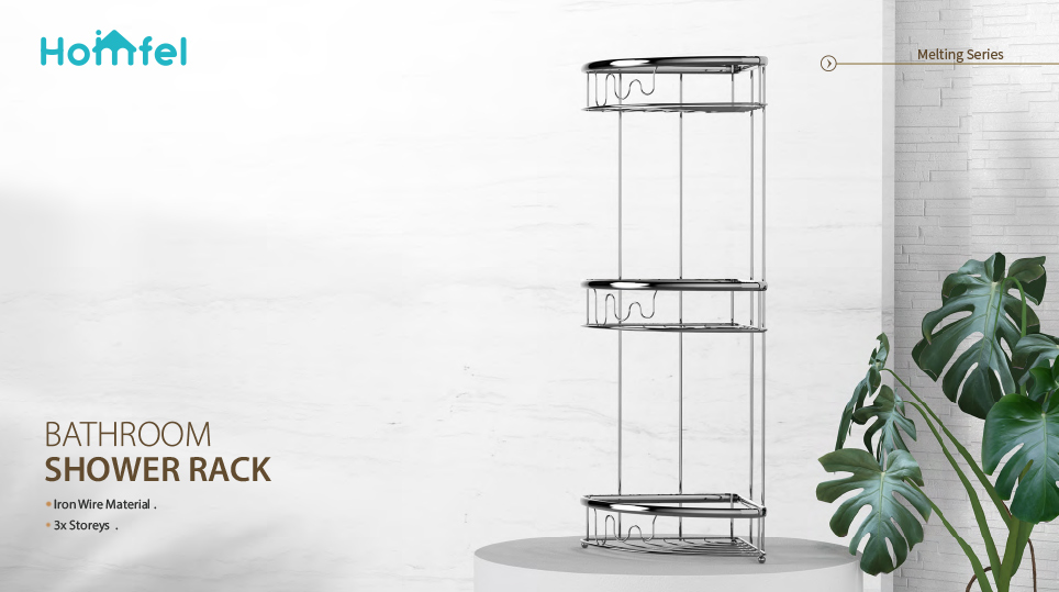 Triple Tier Stainless Steel Corner Shower Shelves bathroom storage rack Custom