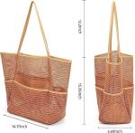 Mesh Beach Tote Large Bag Upgrade for Women with Multiple Pockets for Family