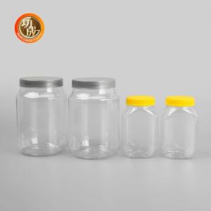 China Large Transparent Plastic Jam Bottle Candy Plastic Screw Top Containers on sale